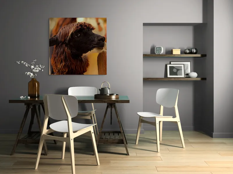 Tablou Canvas, "Capra neagră din incinta lemnoasă", 100 x 100 cm – poza 6