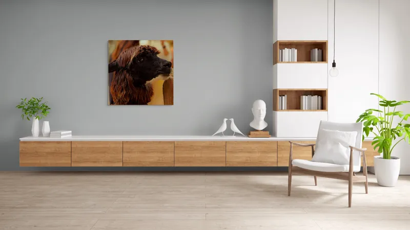 Tablou Canvas, "Capra neagră din incinta lemnoasă", 100 x 100 cm – poza 8