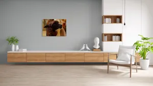 Tablou Canvas, "Capra neagră din incinta lemnoasă", 100 x 70 cm – poza 6