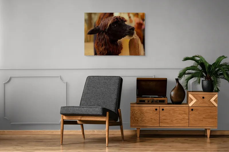 Tablou Canvas, "Capra neagră din incinta lemnoasă", 100 x 70 cm – poza 8