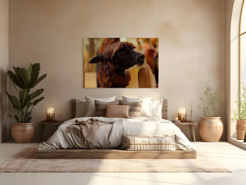 Tablou Canvas, "Capra neagră din incinta lemnoasă", 150 x 100 cm – poza 4