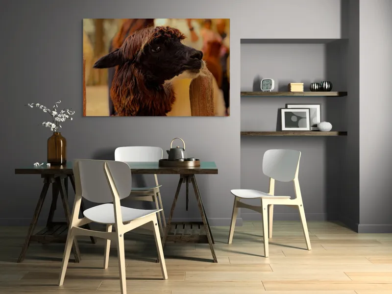 Tablou Canvas, "Capra neagră din incinta lemnoasă", 150 x 100 cm – poza 5