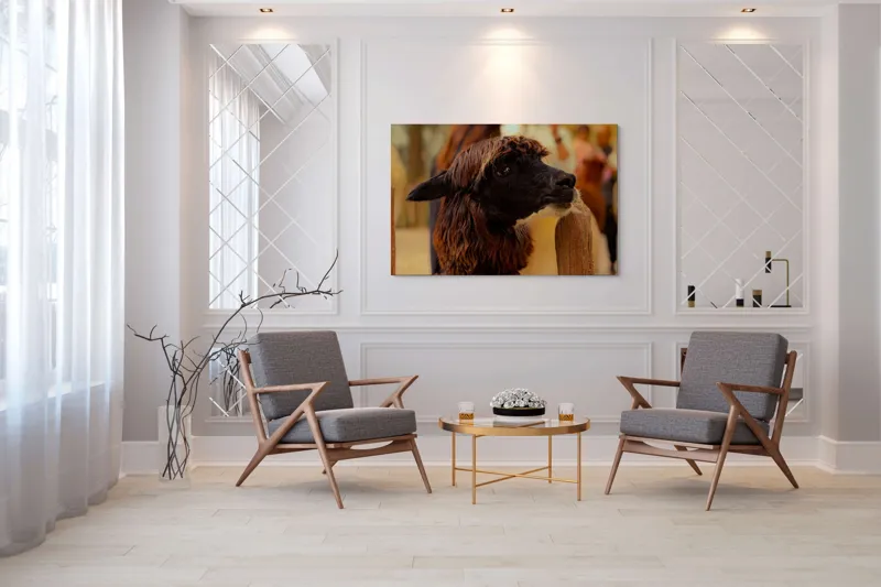 Tablou Canvas, "Capra neagră din incinta lemnoasă", 150 x 100 cm – poza 7