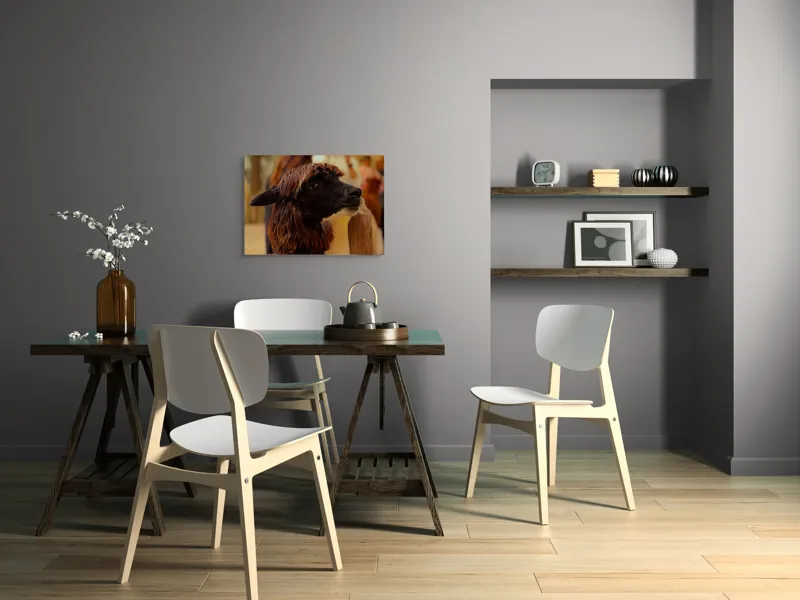 Tablou Canvas, "Capra neagră din incinta lemnoasă", 70 x 50 cm – poza 5