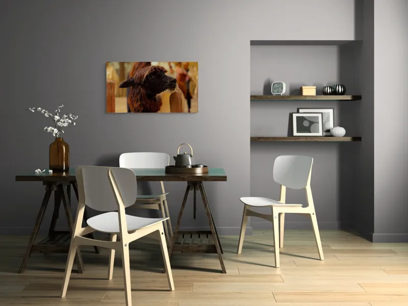 Tablou Canvas, "Capra neagră din incinta lemnoasă", 90 x 50 cm – poza 3