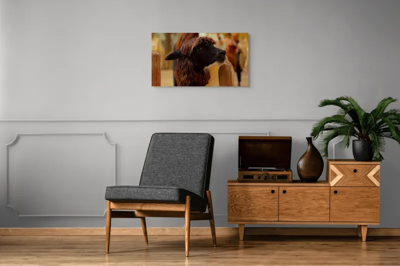 Tablou Canvas, "Capra neagră din incinta lemnoasă", 90 x 50 cm – poza 6