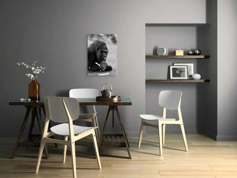 Tablou Canvas, "Gorila meditativă cu o floare", 50 x 70 cm – poza 5