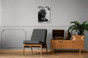 Tablou Canvas, "Gorila meditativă cu o floare", 50 x 70 cm – poza 8
