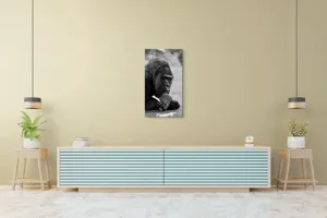 Tablou Canvas, "Gorila meditativă cu o floare", 50 x 90 cm – poza 6