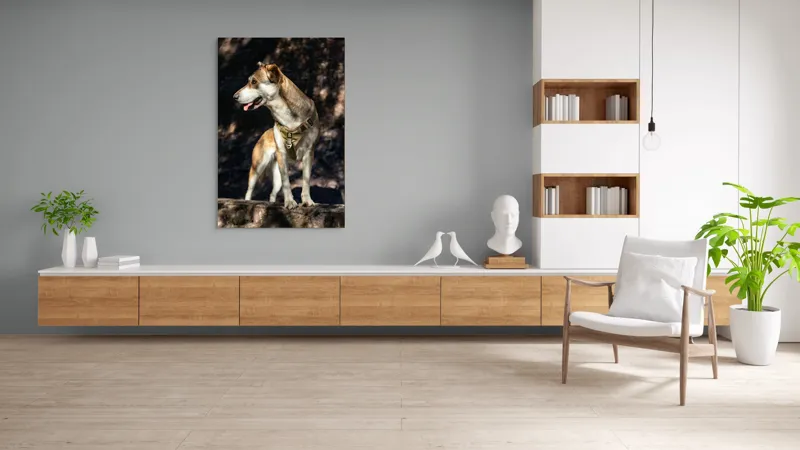 Tablou Canvas, "Câinele vigilenței în pădurea umbrită", 100 x 150 cm – poza 8