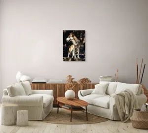 Tablou Canvas, "Câinele vigilenței în pădurea umbrită", 50 x 70 cm – poza 4