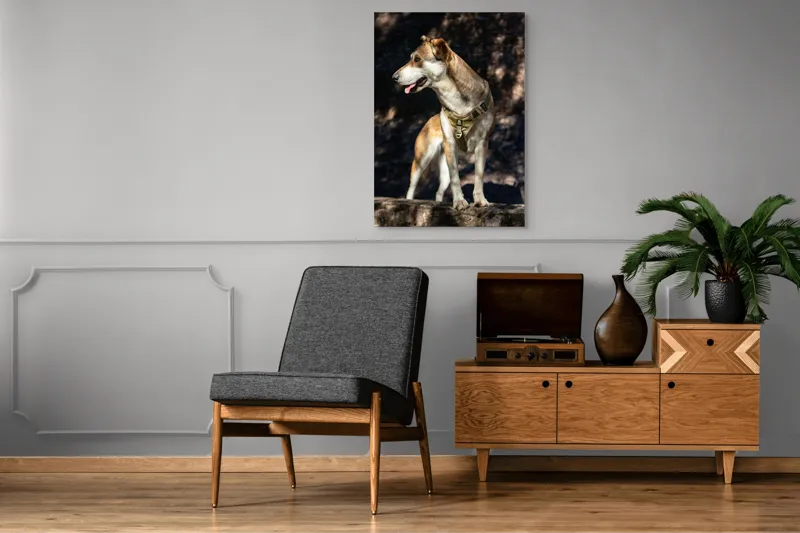 Tablou Canvas, "Câinele vigilenței în pădurea umbrită", 70 x 100 cm – poza 6