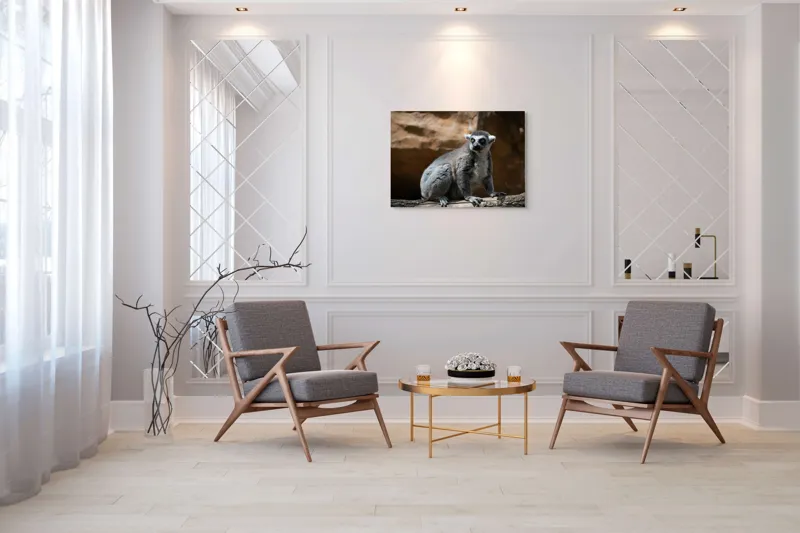 Tablou Canvas, "Lemurul curios în lumina soarelui", 100 x 70 cm – poza 5