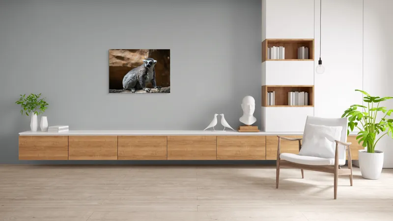 Tablou Canvas, "Lemurul curios în lumina soarelui", 100 x 70 cm – poza 6