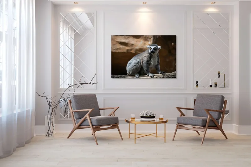 Tablou Canvas, "Lemurul curios în lumina soarelui", 150 x 100 cm – poza 7