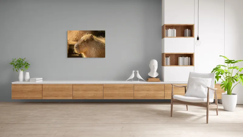 Tablou Canvas, "Capybara relaxându-se în soare", 100 x 70 cm – poza 6