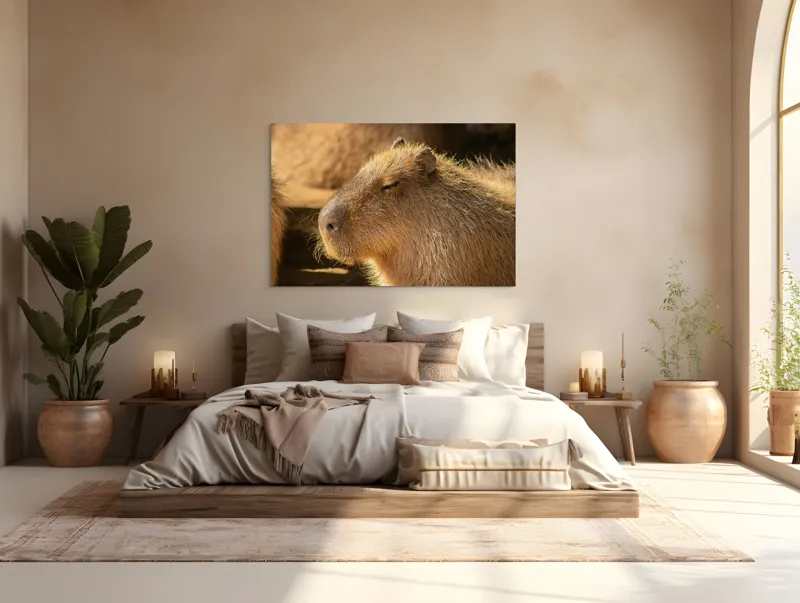 Tablou Canvas, "Capybara relaxându-se în soare", 150 x 100 cm – poza 4
