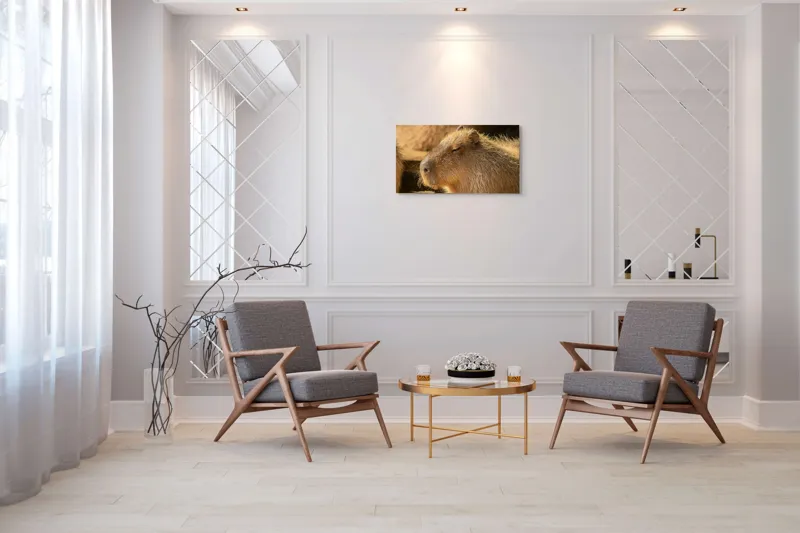 Tablou Canvas, "Capybara relaxându-se în soare", 90 x 50 cm – poza 7