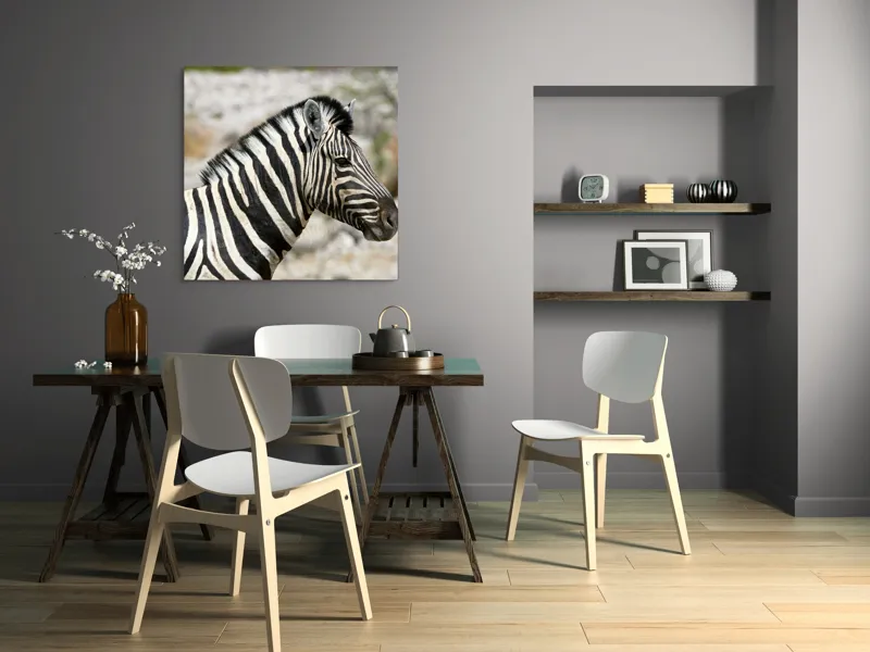 Tablou Canvas, "Zebra în peisaj african sălbatic", 100 x 100 cm – poza 6