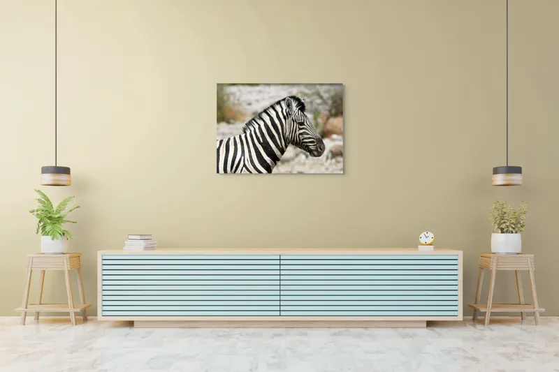 Tablou Canvas, "Zebra în peisaj african sălbatic", 100 x 70 cm – poza 4