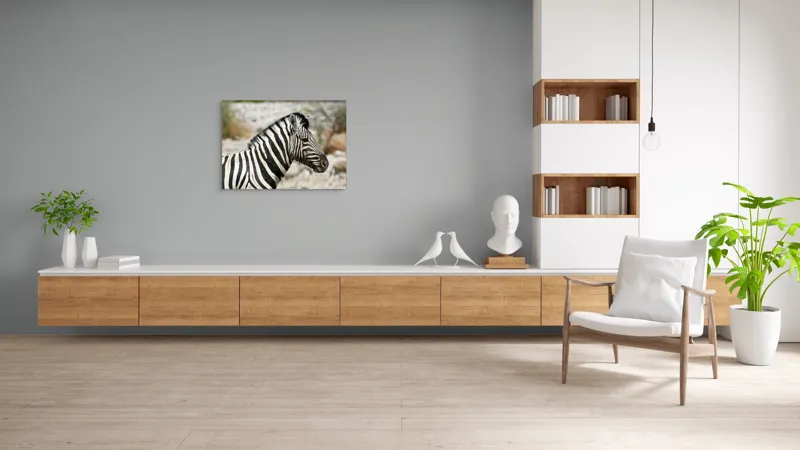 Tablou Canvas, "Zebra în peisaj african sălbatic", 100 x 70 cm – poza 6