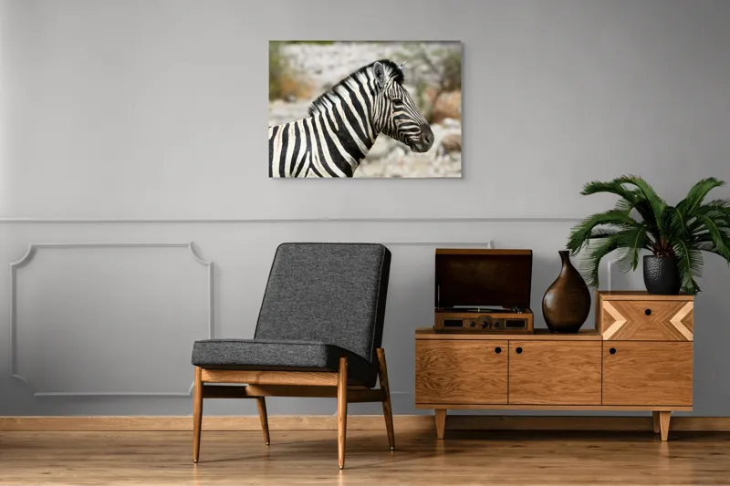 Tablou Canvas, "Zebra în peisaj african sălbatic", 100 x 70 cm – poza 8