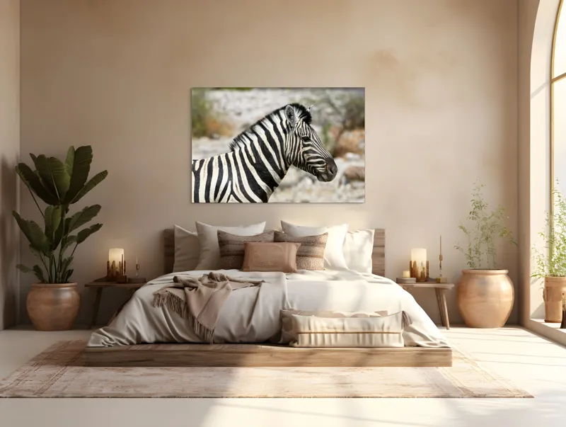 Tablou Canvas, "Zebra în peisaj african sălbatic", 150 x 100 cm – poza 4