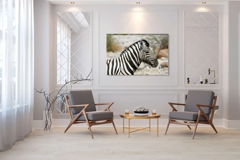 Tablou Canvas, "Zebra în peisaj african sălbatic", 150 x 100 cm – poza 7