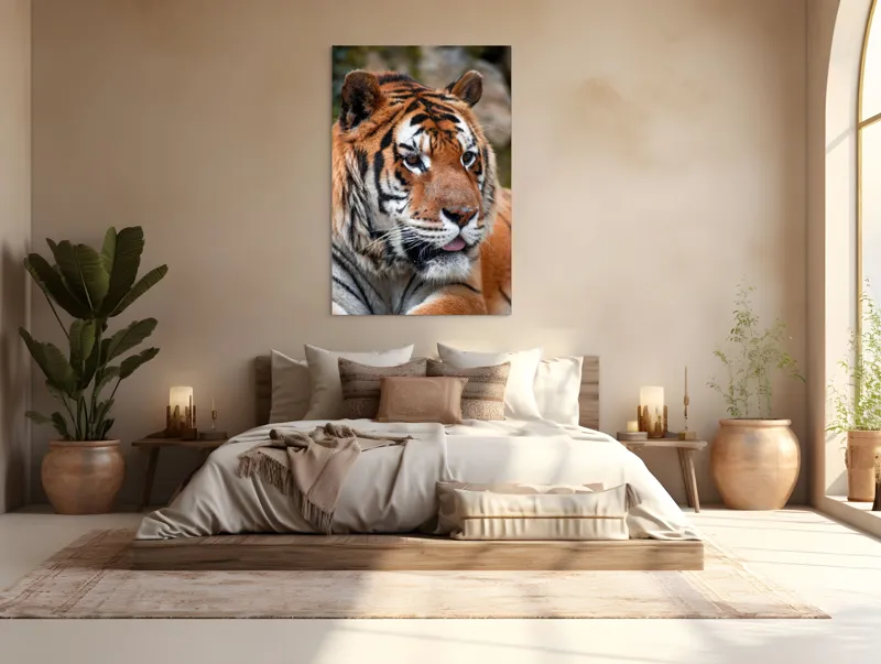Tablou Canvas, "Tigrul din savana însorită", 100 x 150 cm – poza 3