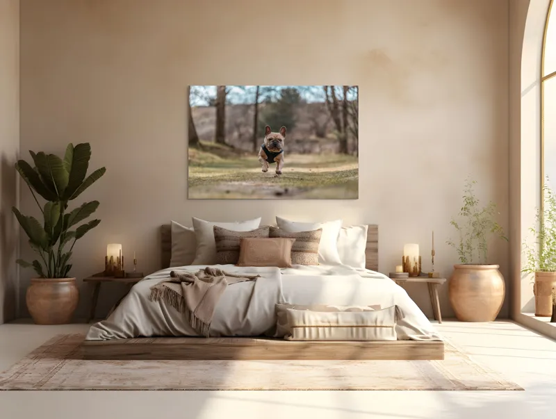 Tablou Canvas Natură Bulldog în pădure deasă Primăvară Energie, 150 x 100 cm – poza 4