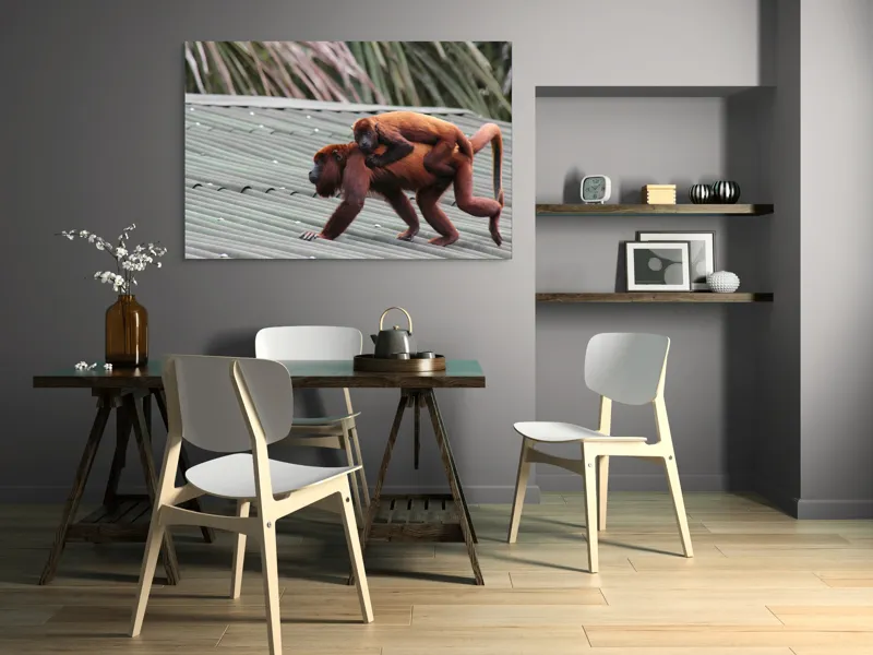 Tablou Canvas, "Maimuțe traversând acoperișul împreună", 150 x 100 cm – poza 5