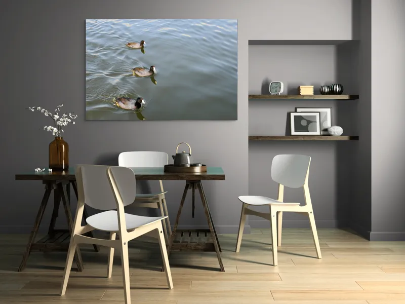 Tablou Canvas, "Rațe plutind pe lac liniștit", 150 x 100 cm – poza 5