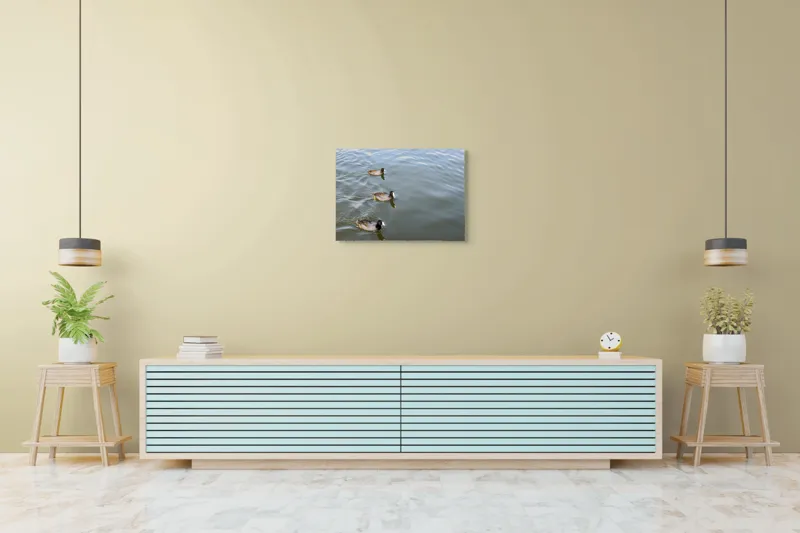 Tablou Canvas, "Rațe plutind pe lac liniștit", 70 x 50 cm – poza 7