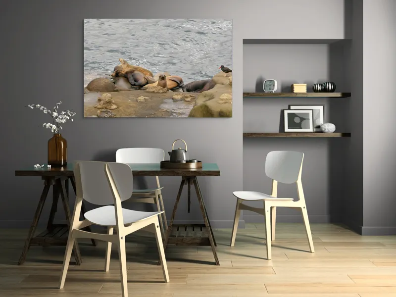 Tablou Canvas, "Leii de mare la odihnă pe stânci", 150 x 100 cm – poza 5
