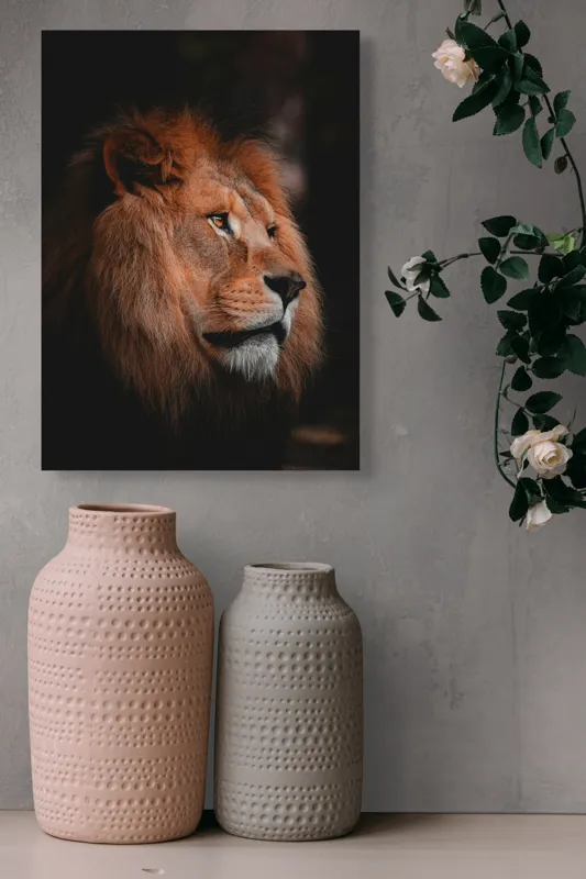 Tablou Canvas, "Privirea regala a leului majestic", Leu, Regal, Impunător, Majestuos, Nobil, 39 x 54 cm – poza 6