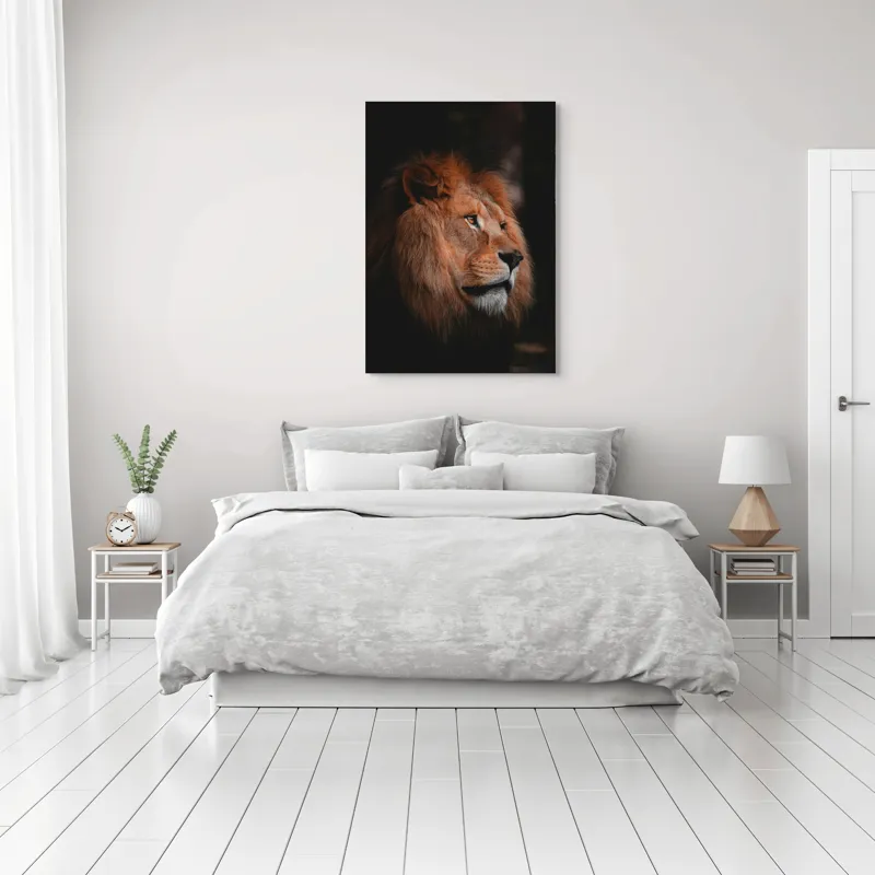 Tablou Canvas, "Privirea regala a leului majestic", Leu, Regal, Impunător, Majestuos, Nobil, 70 x 100 cm – poza 3
