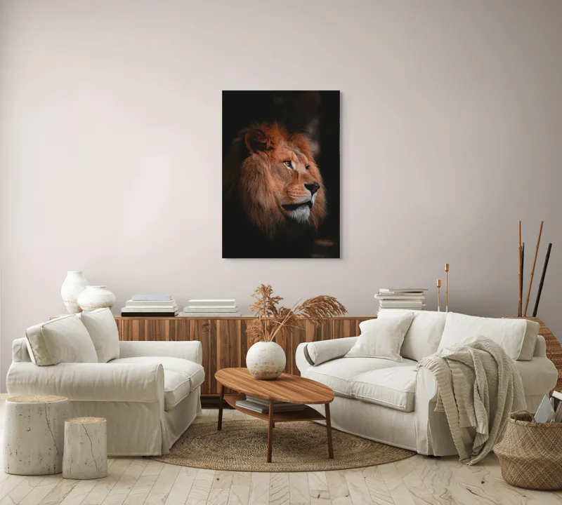 Tablou Canvas, "Privirea regala a leului majestic", Leu, Regal, Impunător, Majestuos, Nobil, 70 x 100 cm – poza 4