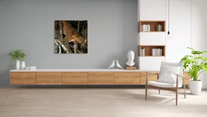 Tablou Canvas, "Leopard înfruntând umbra copacului străvechi", 100 x 100 cm – poza 8