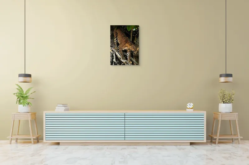 Tablou Canvas, "Leopard înfruntând umbra copacului străvechi", 50 x 70 cm – poza 6