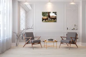 Tablou Canvas, "Cerbii în mijlocul pădurii veșnice", 100 x 70 cm – poza 5