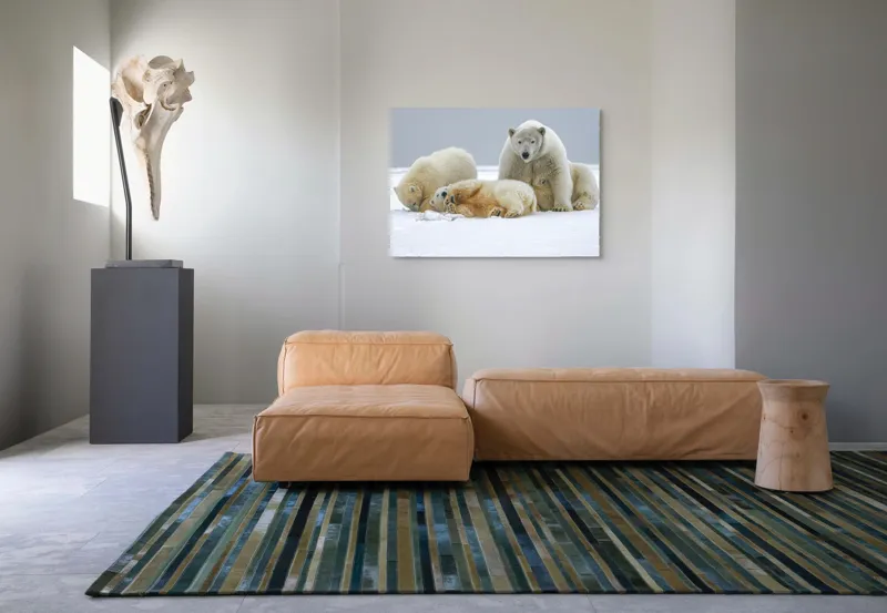 Tablou Canvas, "Urs polar cu pui pe gheață albă", Nu pot identifica sau recunoaște persoane sau animale în imagini., 100 x 70 cm – poza 7