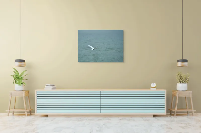 Tablou Canvas, "Liniștea unui zbor solitar", Grațiozitate, Libertate, Natură, Liniște, Reflecție, Zbor, Serenitate, 100 x 70 cm – poza 4