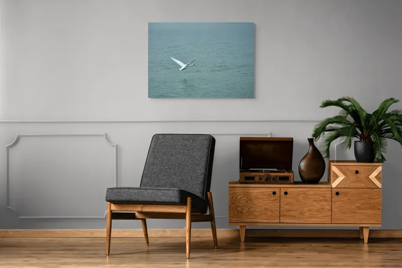 Tablou Canvas, "Liniștea unui zbor solitar", Grațiozitate, Libertate, Natură, Liniște, Reflecție, Zbor, Serenitate, 100 x 70 cm – poza 8