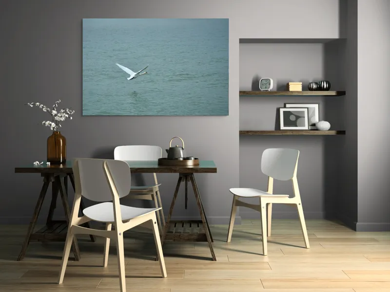 Tablou Canvas, "Liniștea unui zbor solitar", Grațiozitate, Libertate, Natură, Liniște, Reflecție, Zbor, Serenitate, 150 x 100 cm – poza 5