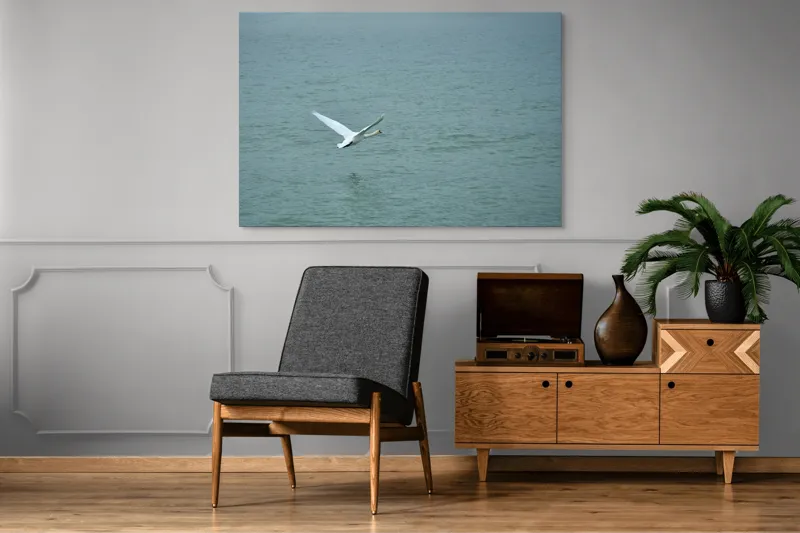 Tablou Canvas, "Liniștea unui zbor solitar", Grațiozitate, Libertate, Natură, Liniște, Reflecție, Zbor, Serenitate, 150 x 100 cm – poza 8