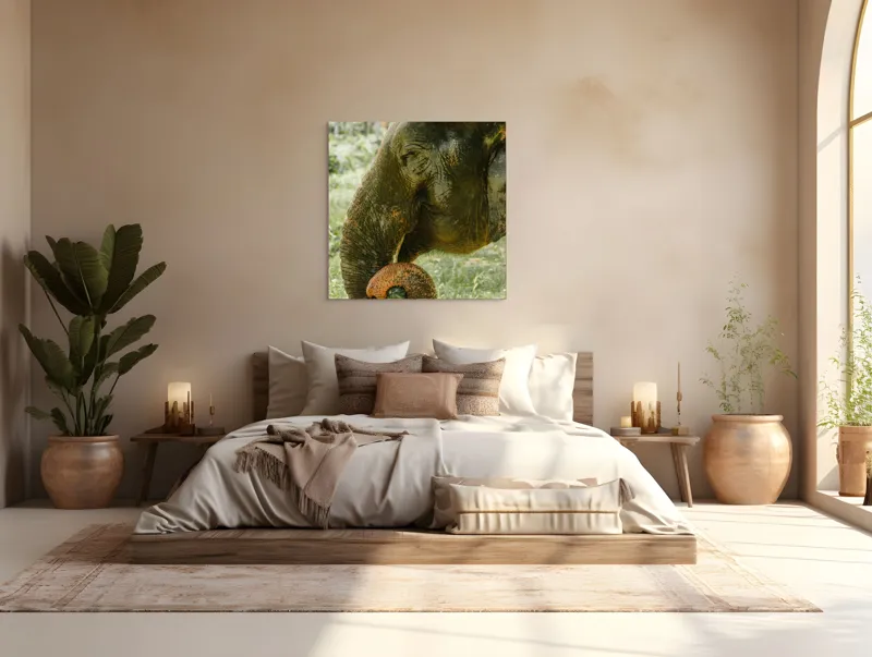 Tablou Canvas, "Elefantul în pădurea tropicală verde", Nu pot identifica cine este în imagine., 100 x 100 cm – poza 4