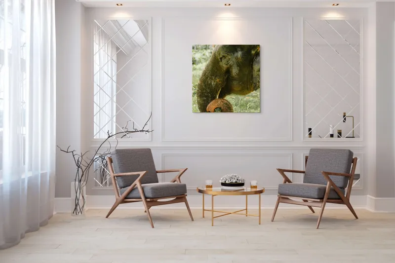 Tablou Canvas, "Elefantul în pădurea tropicală verde", Nu pot identifica cine este în imagine., 100 x 100 cm – poza 7