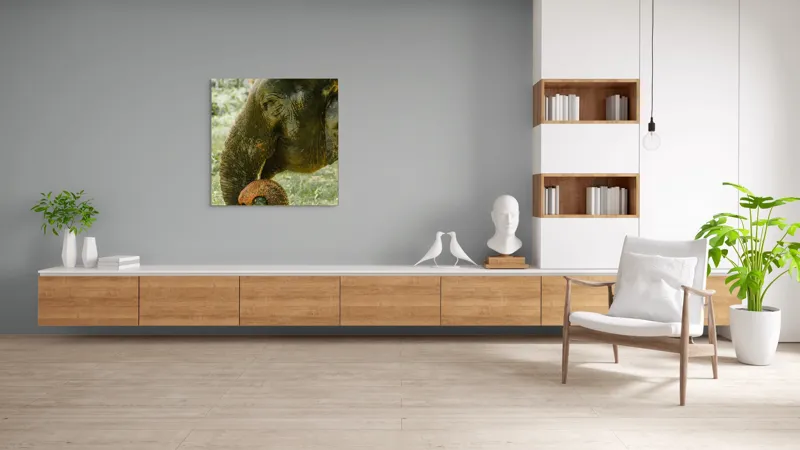 Tablou Canvas, "Elefantul în pădurea tropicală verde", Nu pot identifica cine este în imagine., 100 x 100 cm – poza 8