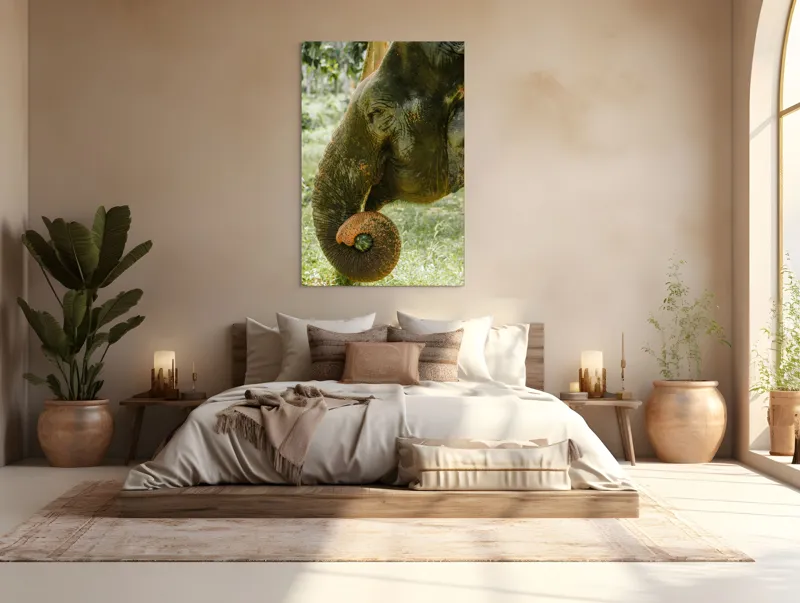 Tablou Canvas, "Elefantul în pădurea tropicală verde", Nu pot identifica cine este în imagine., 100 x 150 cm – poza 3