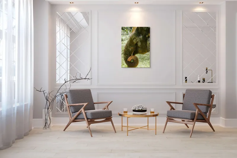 Tablou Canvas, "Elefantul în pădurea tropicală verde", Nu pot identifica cine este în imagine., 70 x 100 cm – poza 8